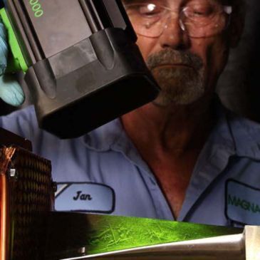 Man using UV scanner